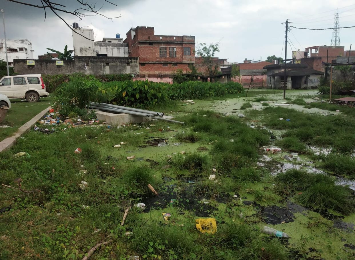 Dirty water is being collected in open lands and ponds