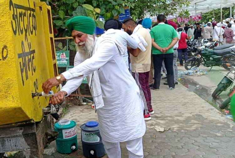 Kisan Andolan Haryana: Farmers Put Up Tents For Their Dharna In Karnal