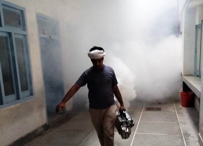 health department doing fogging in Bhiwani due to dengu