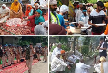 Farmers protest continued for the third day outside Mini Secretariat in Karnal