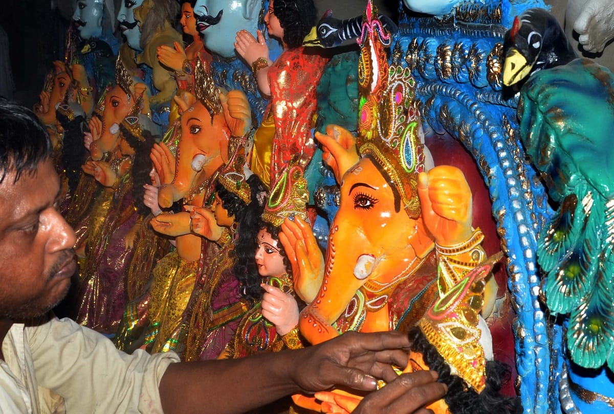 Ganpati pujan 2021: Eco-friendly first worshiper Ganesh arrived in the pandals of Prayagraj