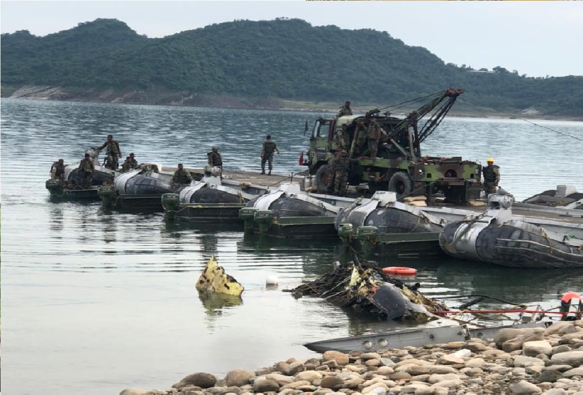 Helicopter crashes in Ranjit Sagar lake in Jammu and Kashmir Debris removed after 36 days