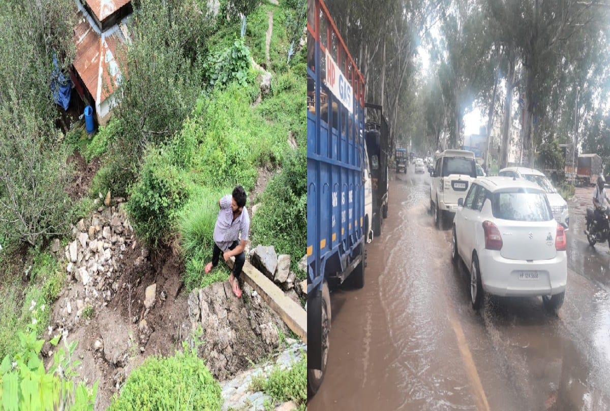 himachal weather today: Cracks in many houses due to landslide in Nirmand, heavy rainfall in Baddi, flood alert in four districts