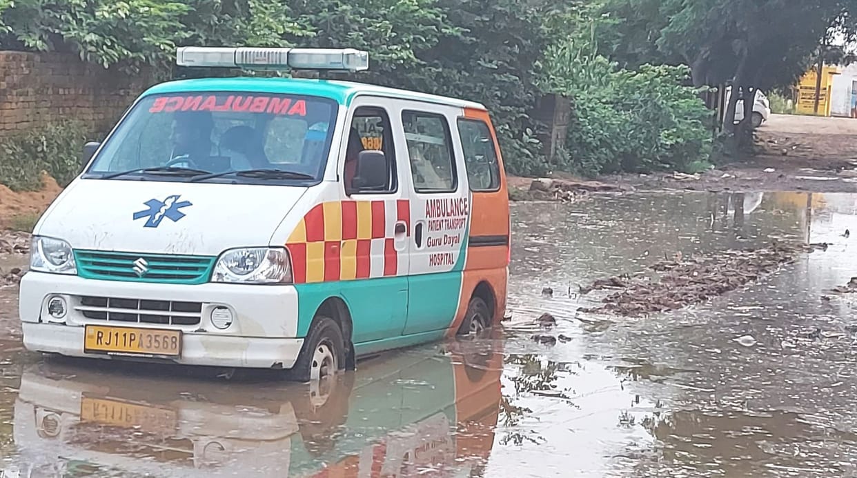 Ambulance stuck in mud for two hours carrying patient