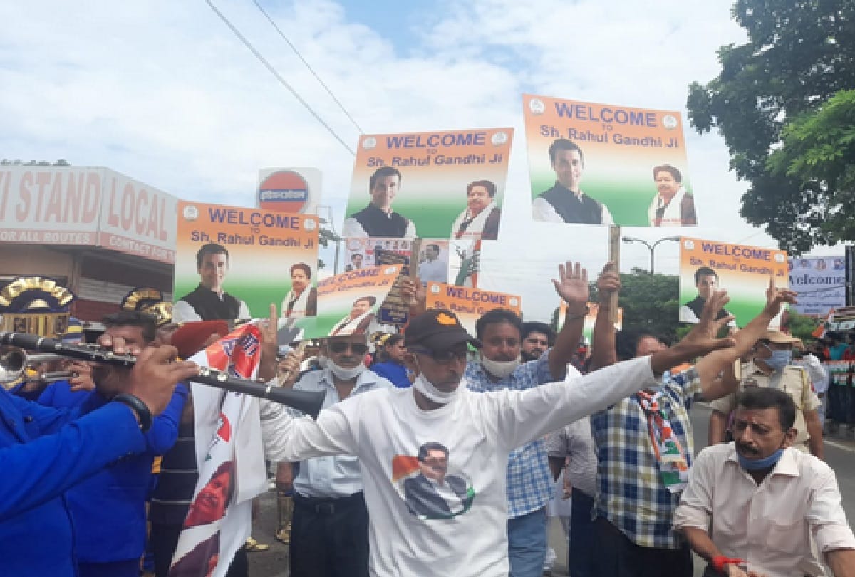 Rahul Gandhi's visit to Jammu and Kashmir: Grand welcome of Rahul Gandhi at Jammu airport, will go straight to Vaishno Devi , see photos