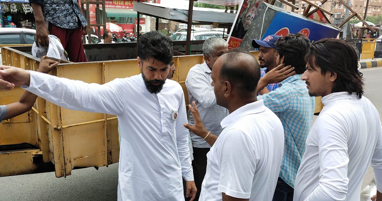 The farmers protested against the removal of encroachment, after a heated debate, the administration came to the backput