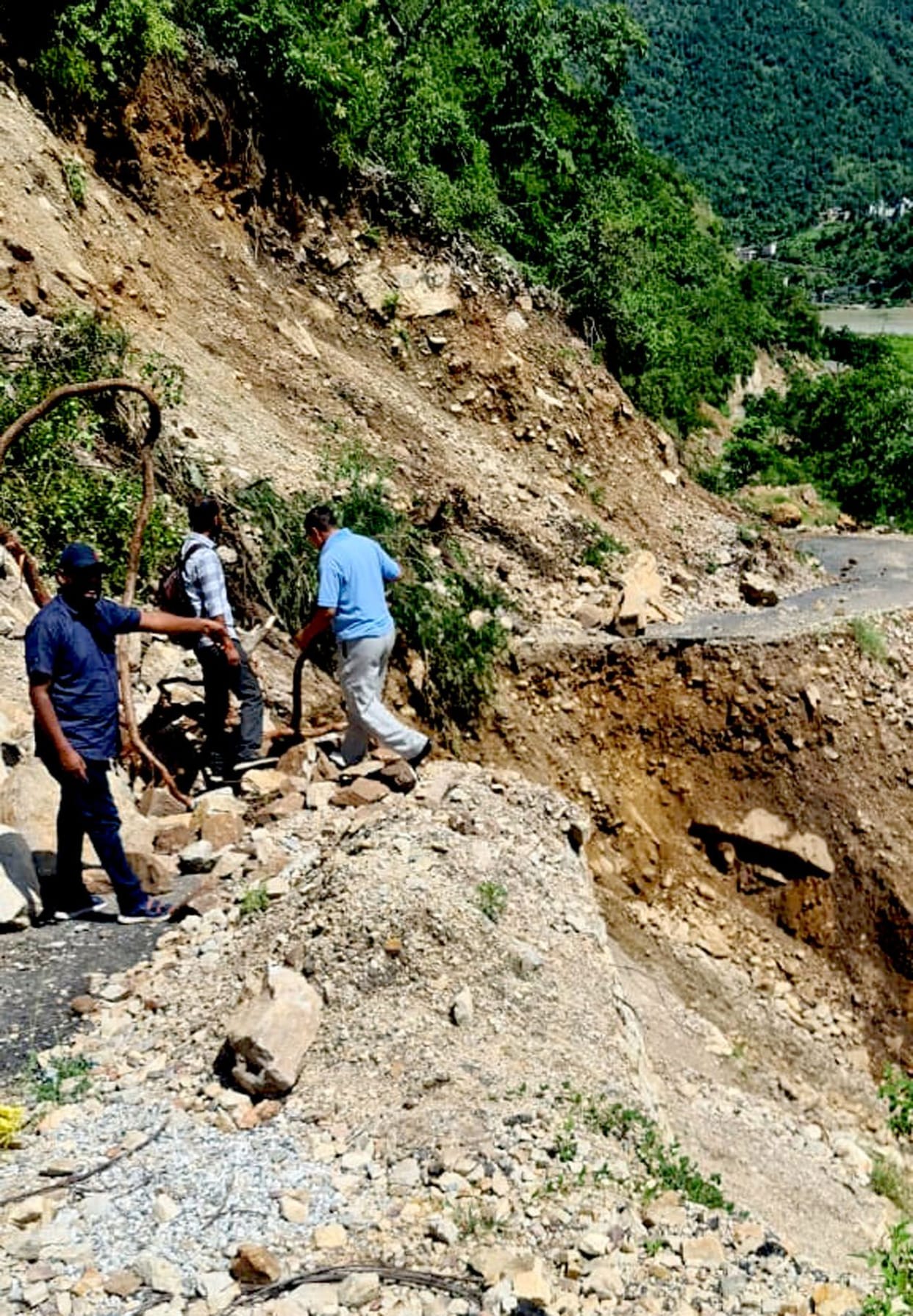 25 meters of Supana-Dhari motorway demolished