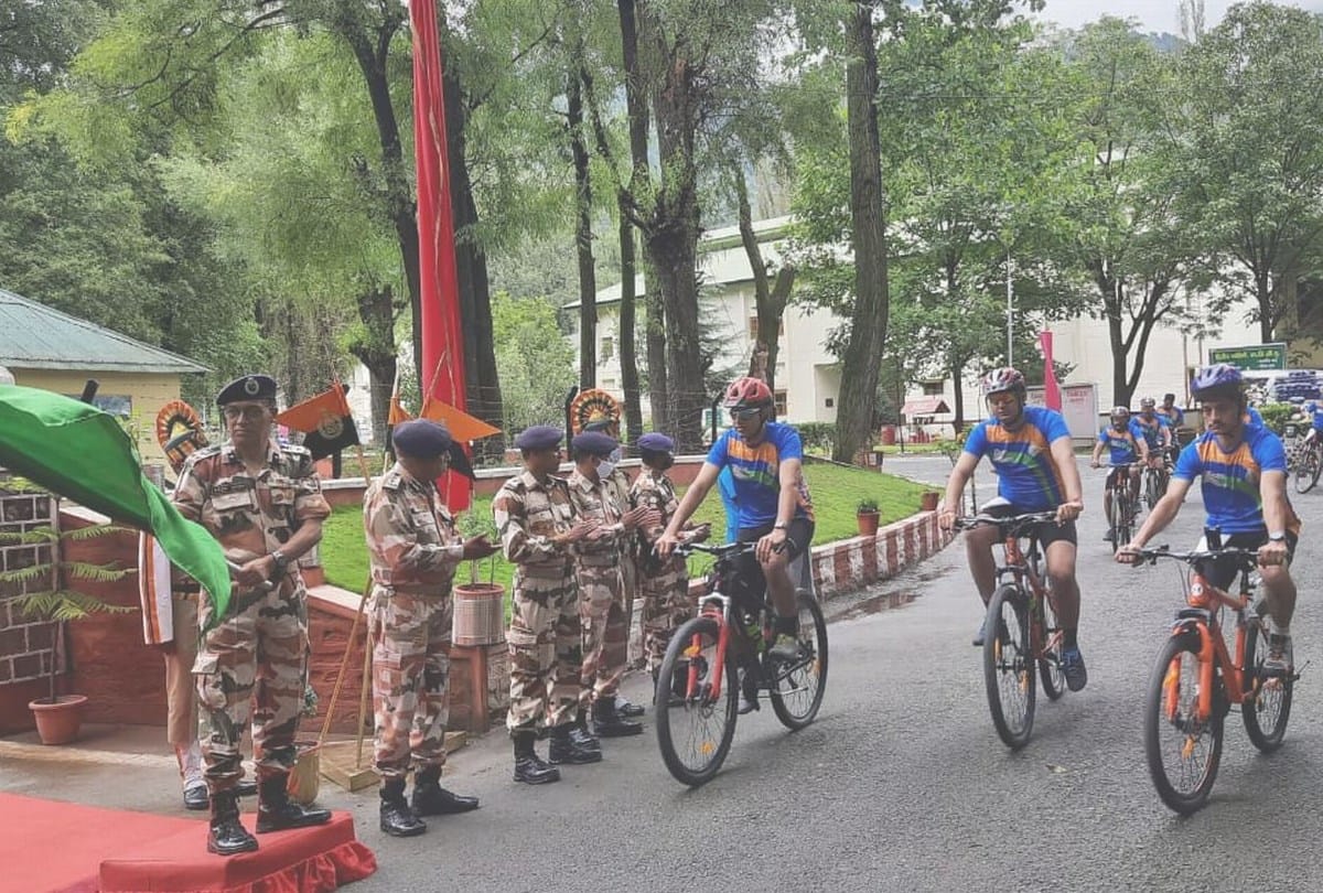 azadi ka amrit mahotsav ITBP Cycle Rally from Leh To Kullu