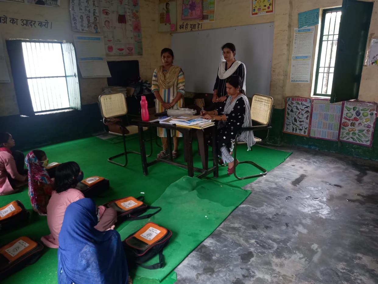 Water dripping from the roof of the schools, if the floor is sunk, then the children study in the dark