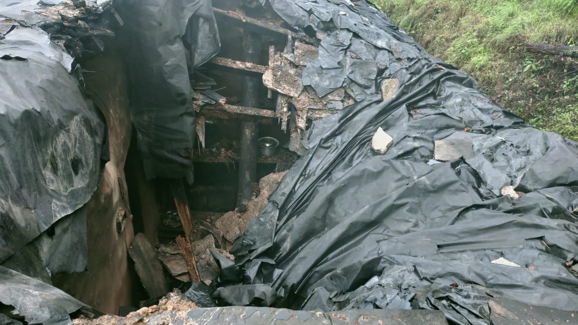 Two houses collapsed due to rain, one damaged