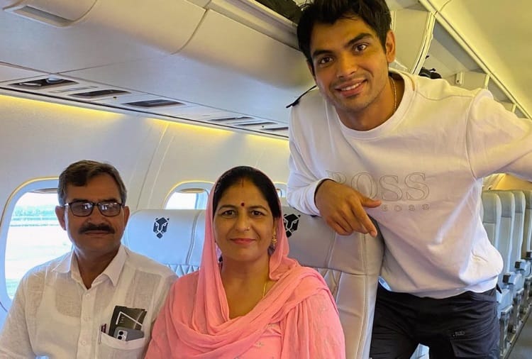Olympic Gold Medalist Neeraj chopra has fulfilled his dream to make his parents sit on flight 