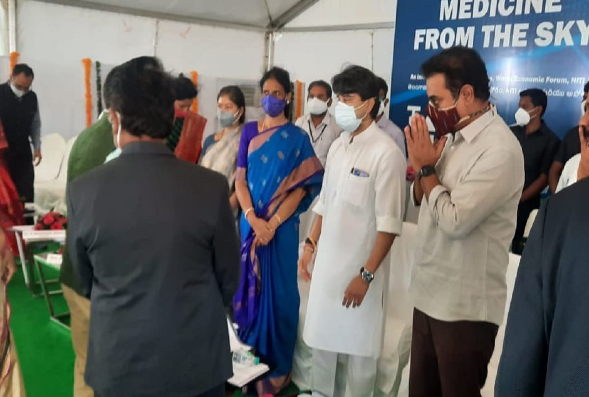 Medicines from the Sky project launched by Jyotiradtiya Scindia in telangana, says, Medicine delivery by drones to be piloted in 16 green zones