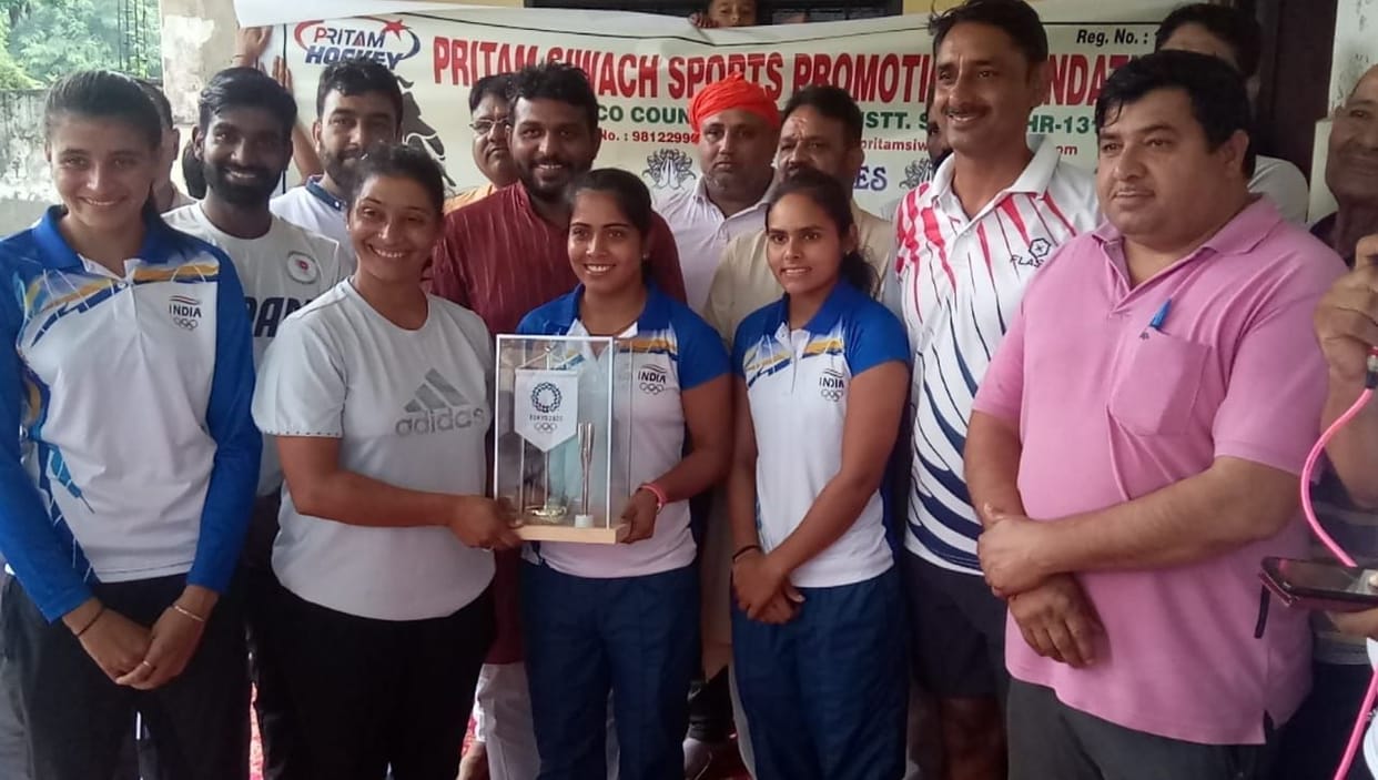 Hockey players were honored in the ceremony