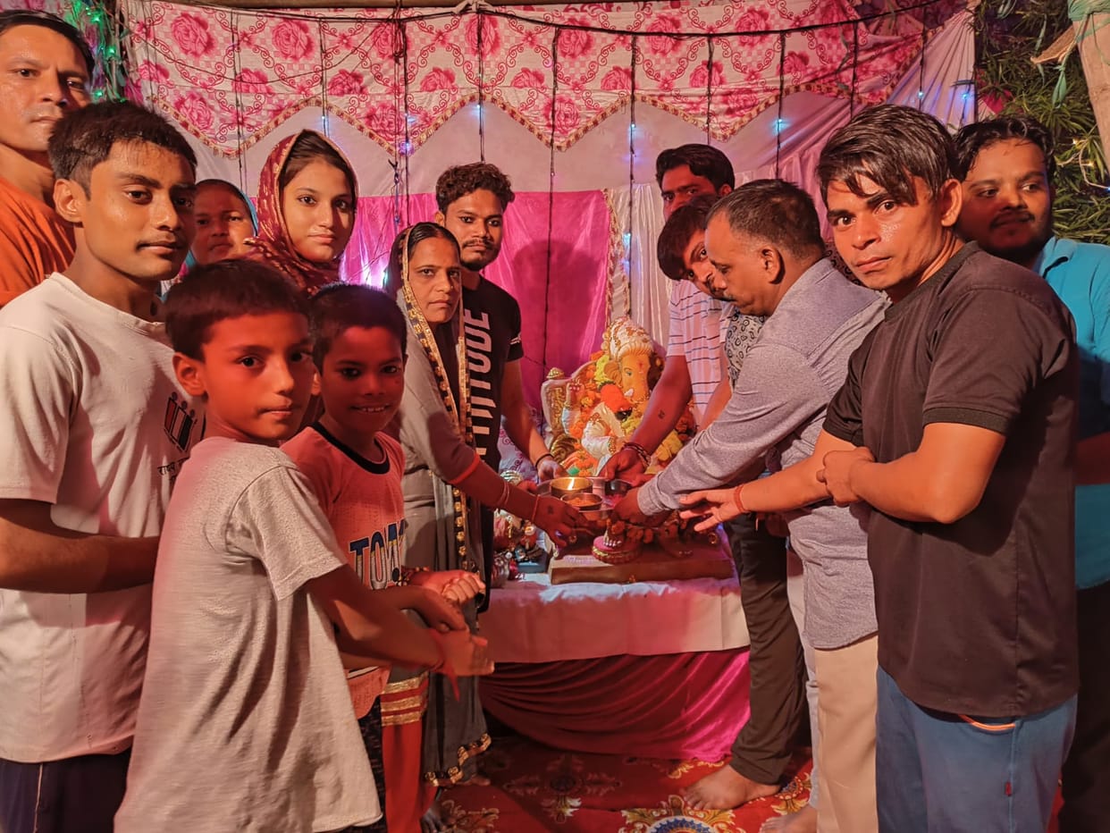 Worship of Lord Ganesha in homes and temples
