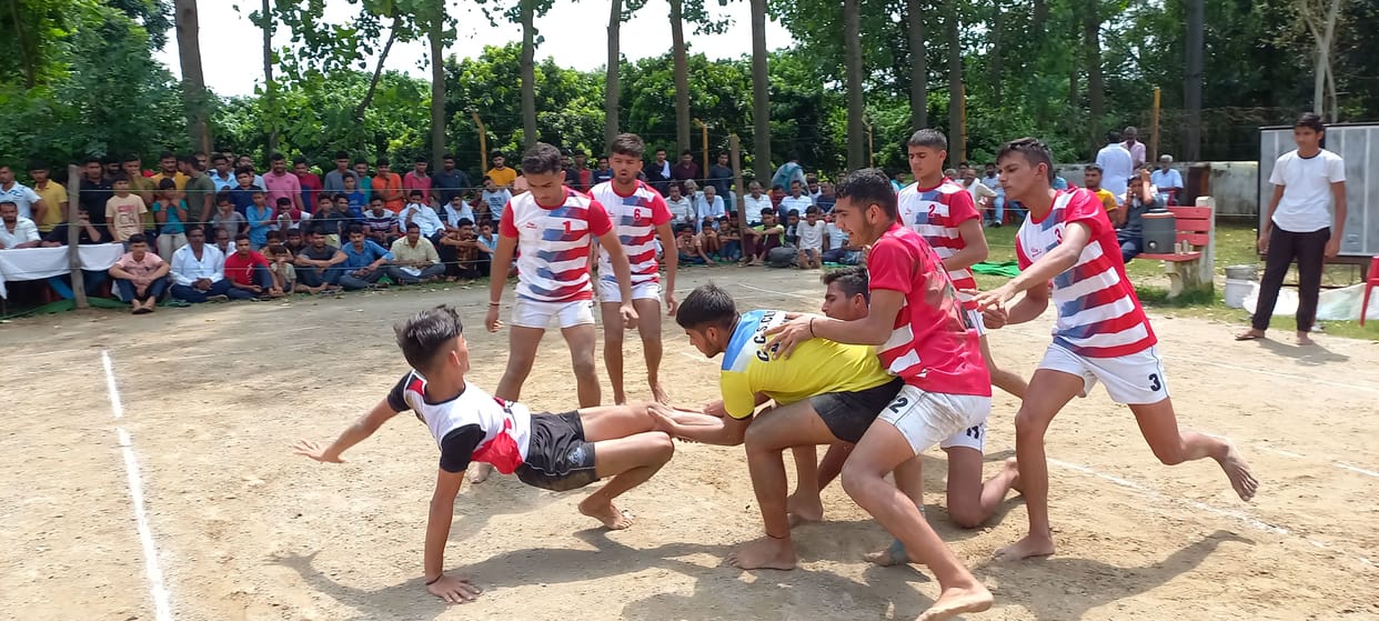 Players shed sweat in Kabaddi at Vijay Club Ground