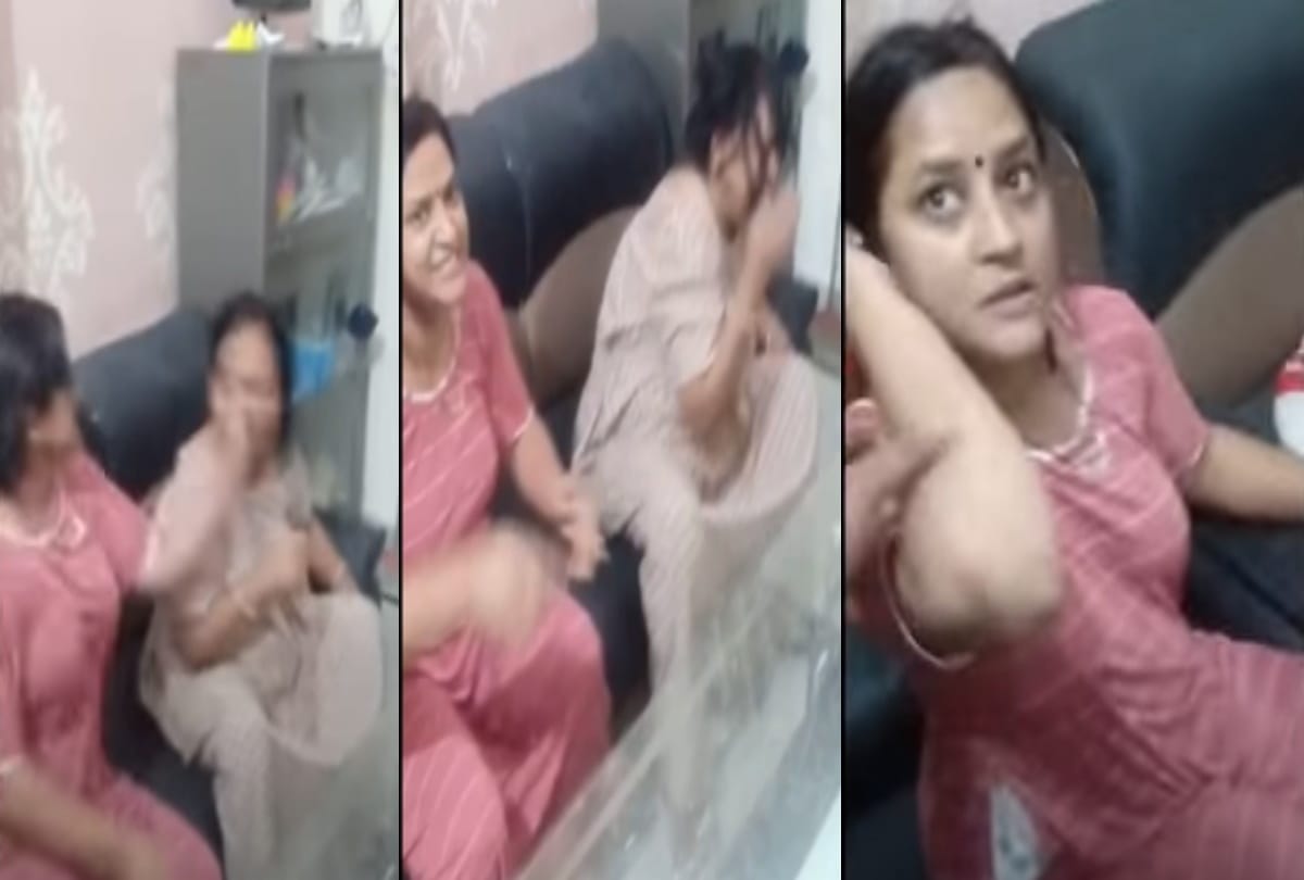 gurugram News Elderly woman brutally beaten by daughter in law video goes viral on social media