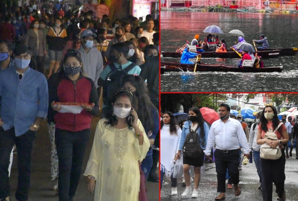 Uttarakhand News:  Tourist Huge Crowd in Nainital On Weekend During Rainfall photos