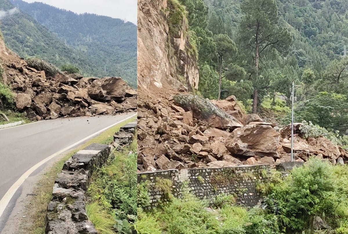 weather update himachal pradesh: landslide at Badhal Shimla national highway 5 Blocked landslide in kullu at many places snowfall in lahaul rohtang