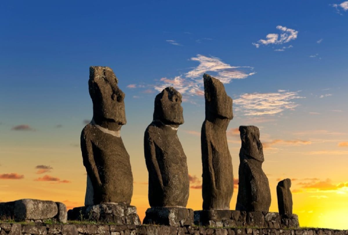 Easter island secret of mysterious Moai sculpture on Easter island which are linked with aliens