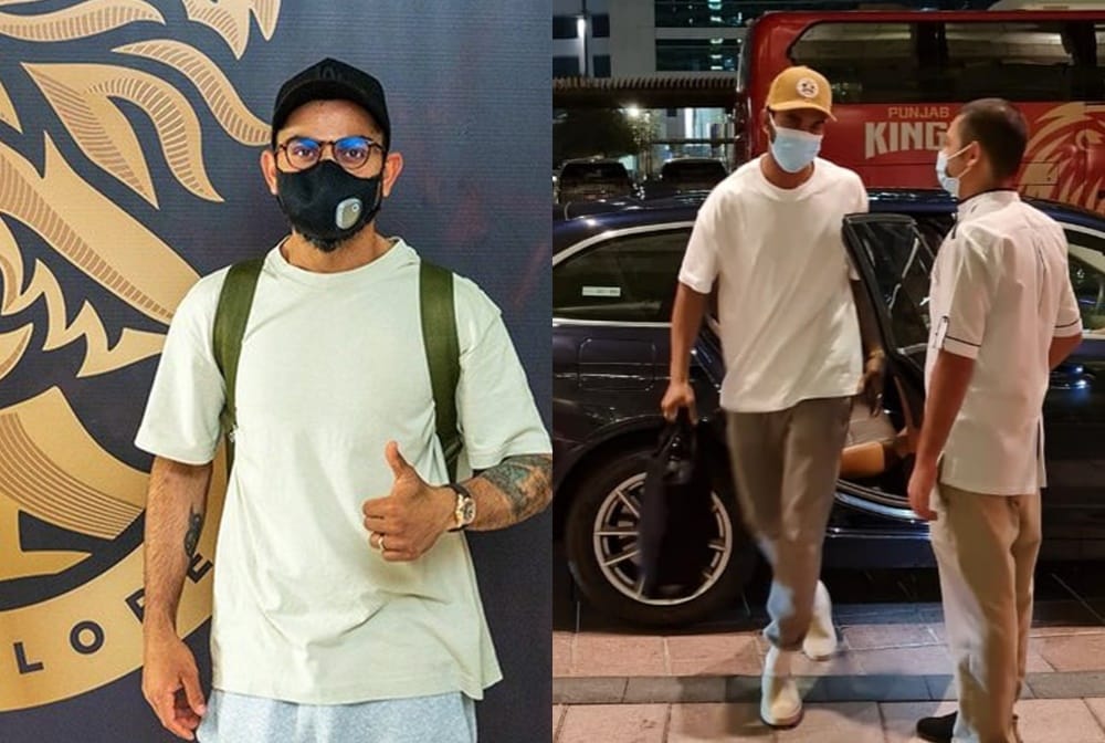 IPL 2021: RCB Virat kohli and siraj and Punjab Kings KL Rahul, Mohammed Shami, Mayank Agarwal arrive in Dubai