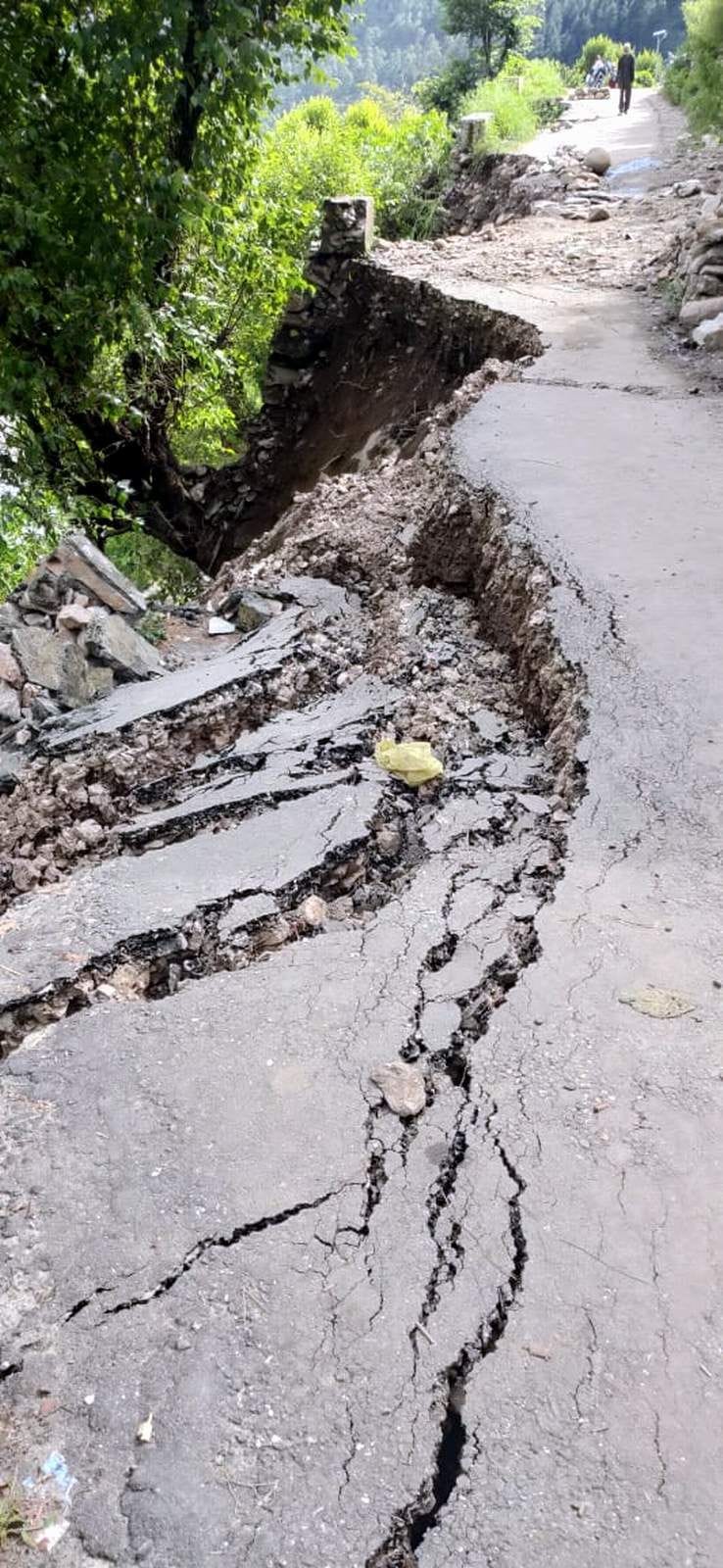 13 villages cut off contact with Tehsil due to road collapse