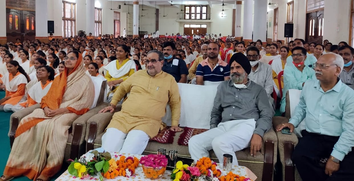 Girl students fascinated by Vedic culture and presentations
