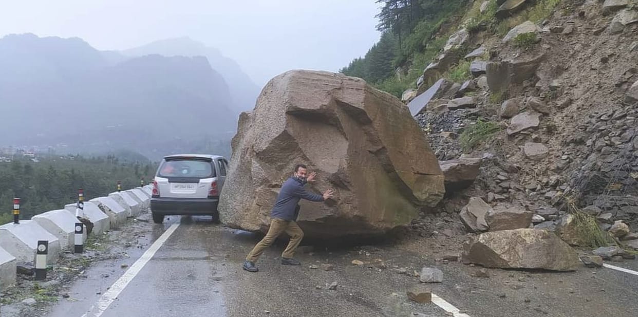 road closed due to sliding