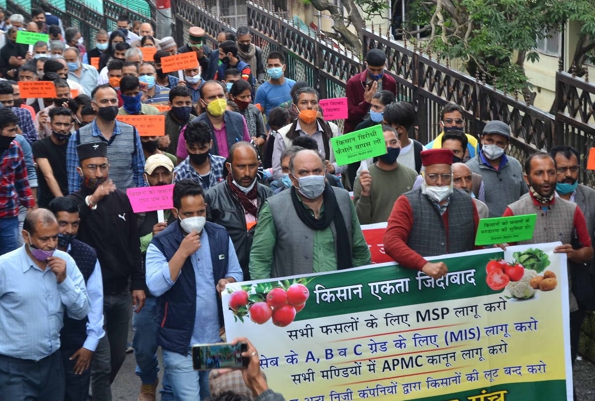 shimla himachal news: farmers protest in shimla himachal pradesh demands for minimum support price