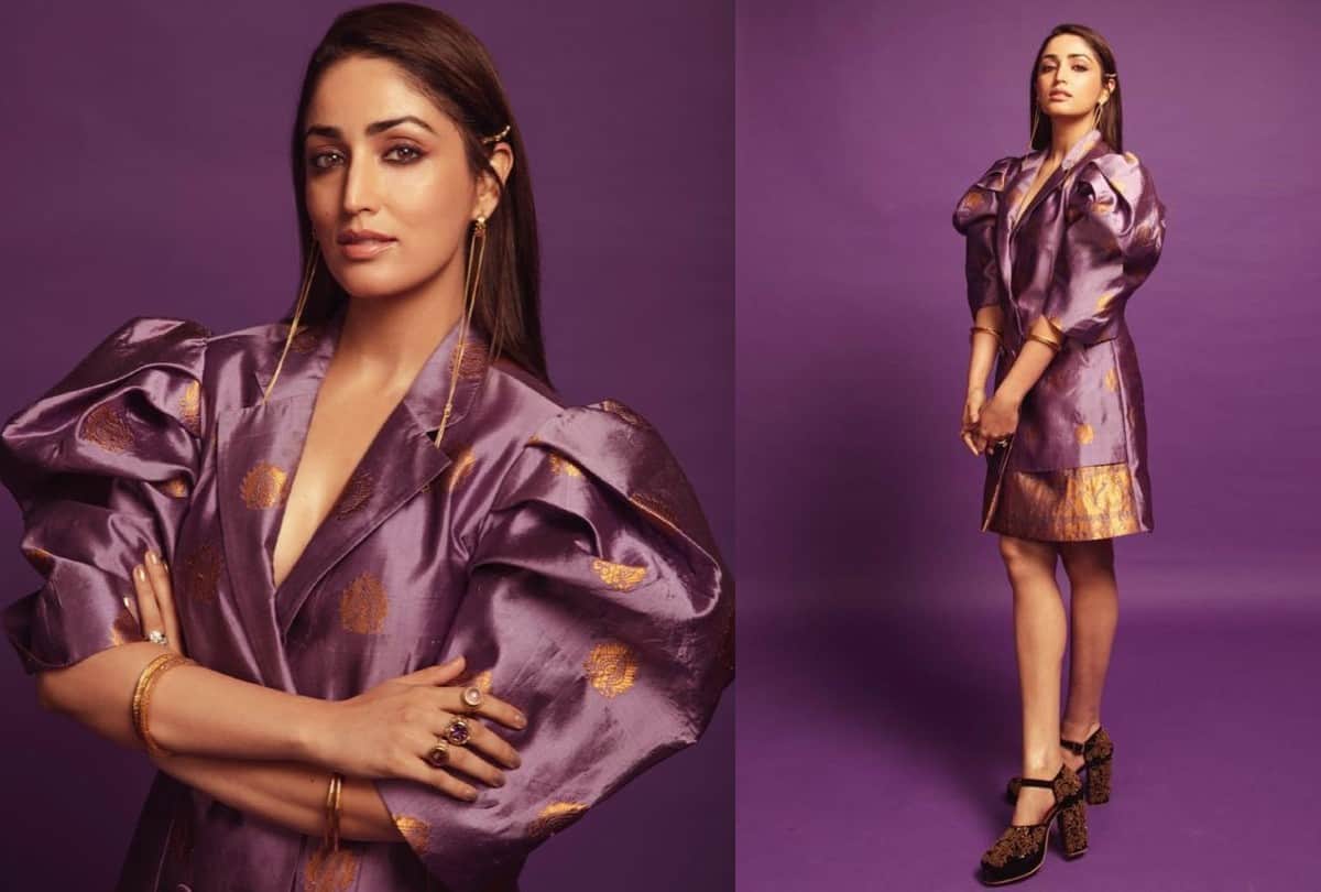 Yami Gautam Styled Blue Dress With matching eye makeup