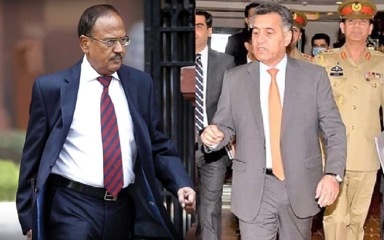 ISI Chief Faiz Hameed talks about terrorism, while National Security Advisor Ajit Doval talks about peace in Afghanistan