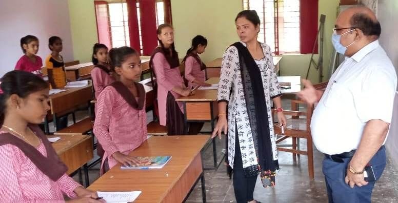 Roof dripping in rain in Kasturba Residential School
