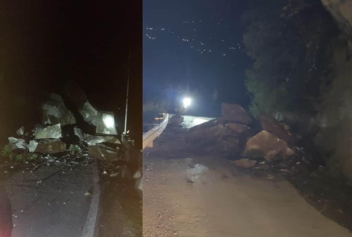 weather update himachal: NH 205 collapses near Judicial Academy Ghandal heavy traffic jam on road 