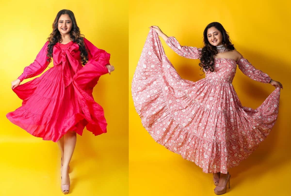 Rashami Desai Wear Deep Neck Blue Dress Looks glamorous