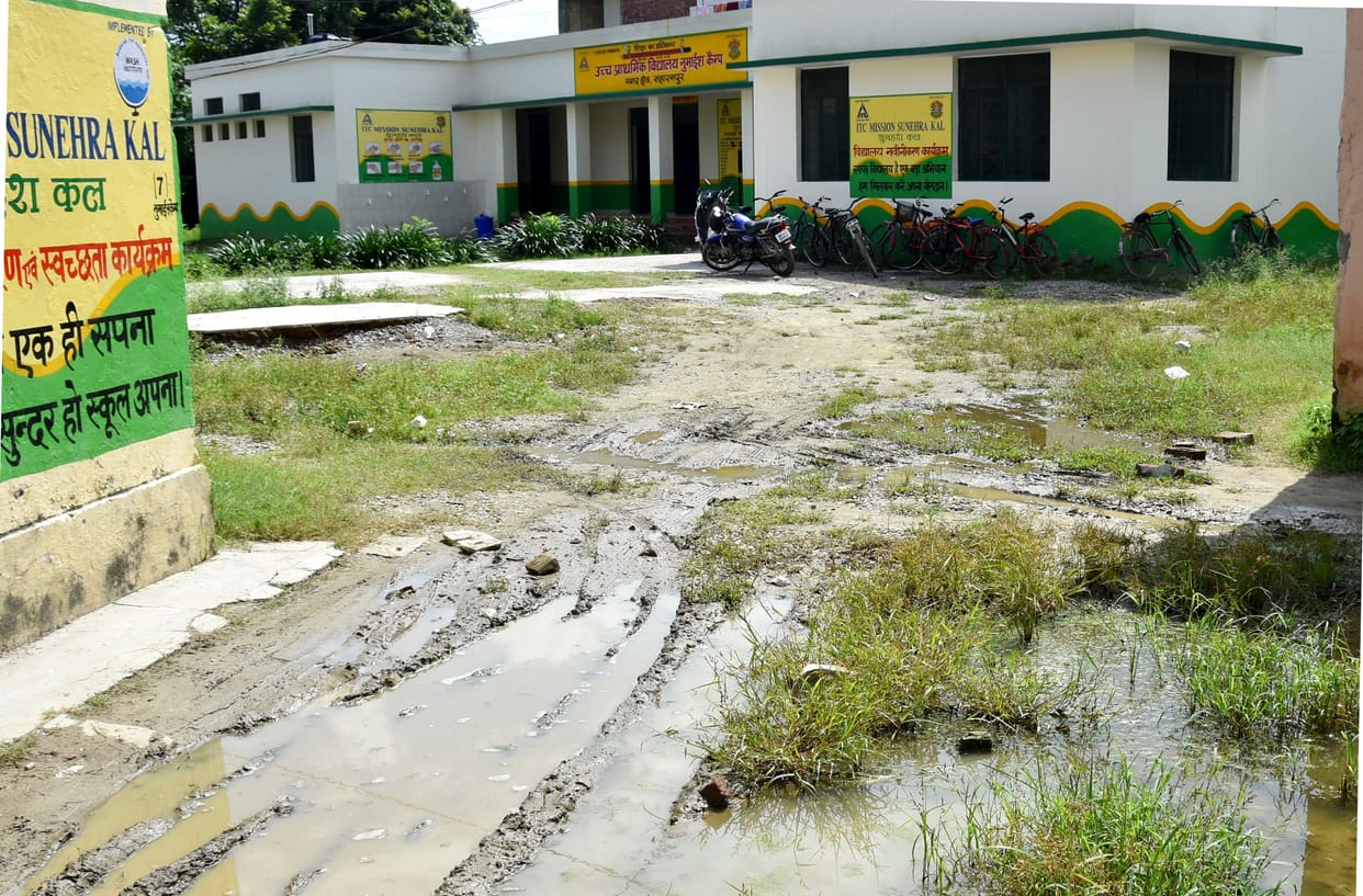 There is water logging in schools, communicable diseases should not catch the newbies