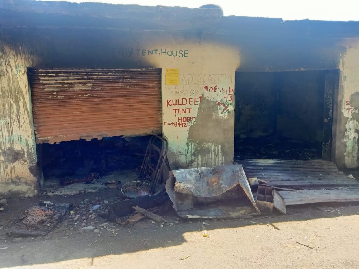 Fire in shop