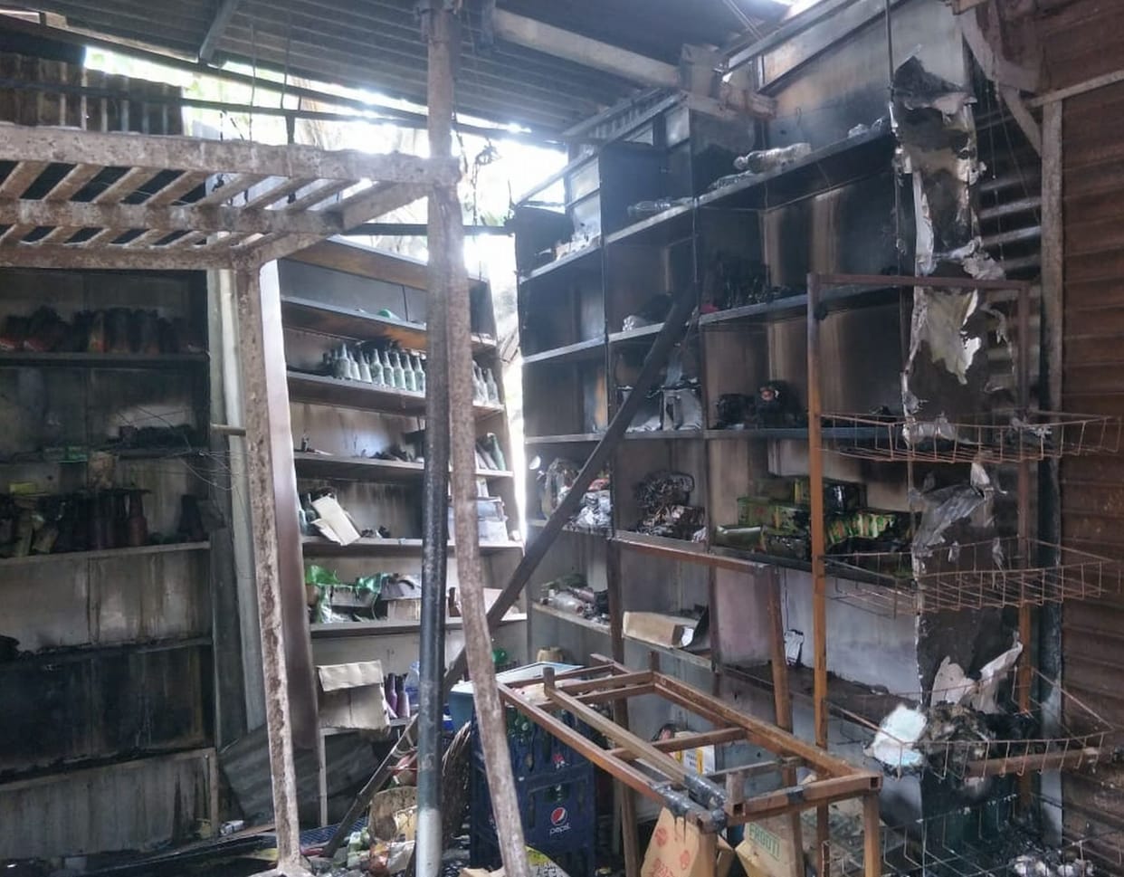 Fire in Shop.