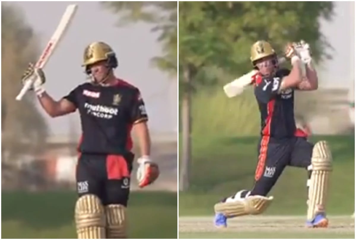 IPL 2021, RCBs intra-squad practice match  AB de Villiers slams a cracking century