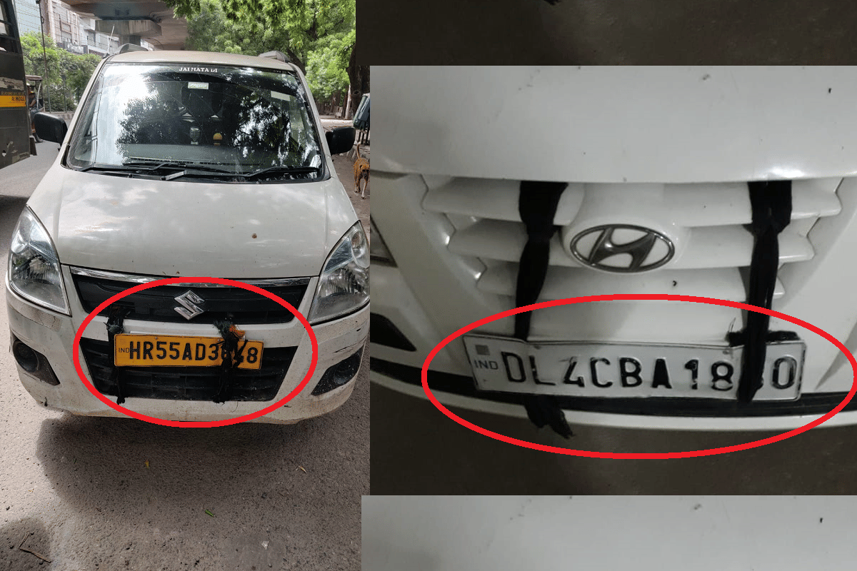 Delhi Traffic Police Started Special Drive To Check Vehicles Number Plates with chilli lemon etc