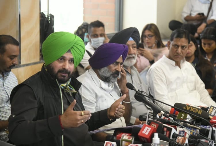 Press Conference of Punjab Congress President Navjot Sidhu in Chandigarh