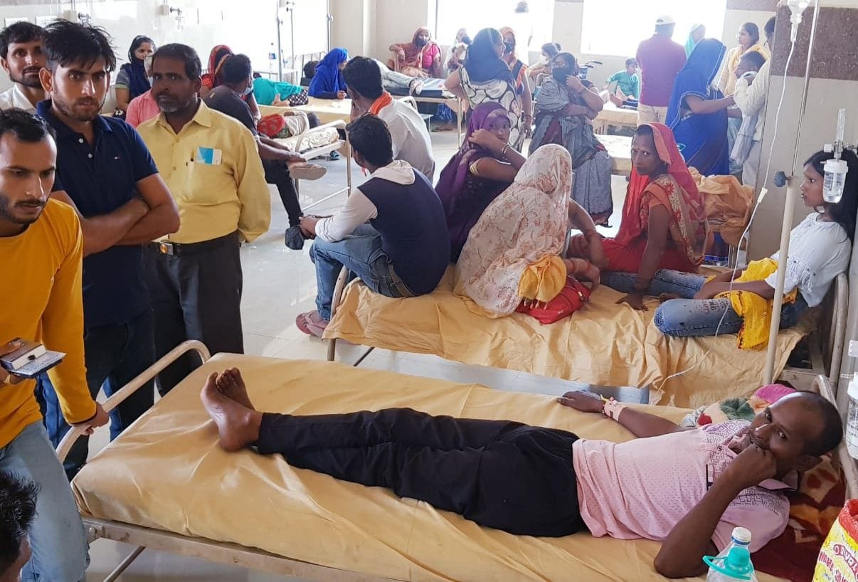Patients with increasing fever, two wards full