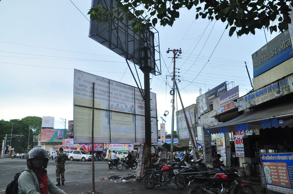 Illegal hoardings hanging at intersections spoiled the appearance of the city