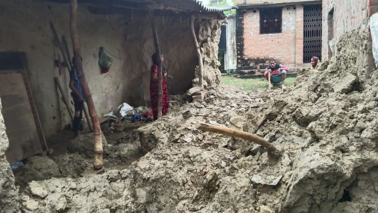 Rain wreaked havoc, six houses torn down