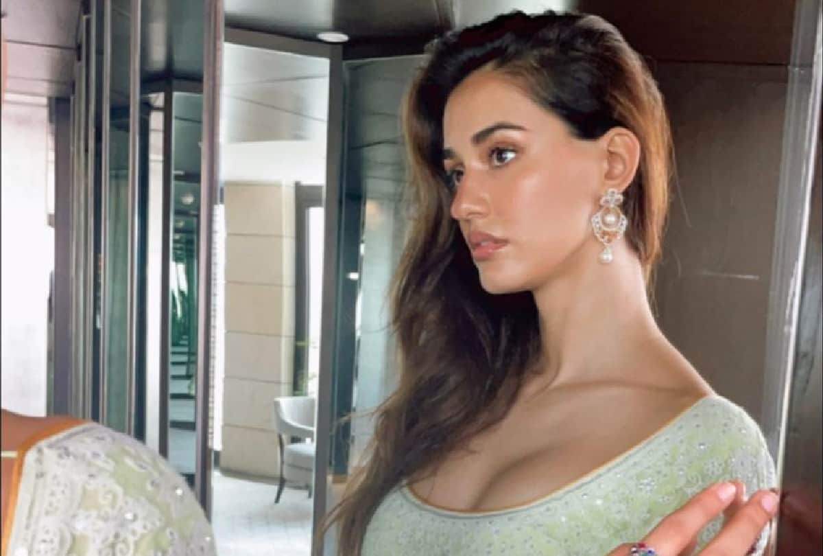 Disha Patani Traditional Look With Lime Green Heavy Anarkali Suit
