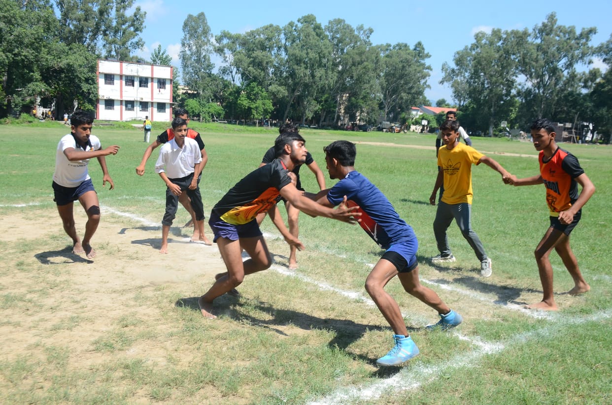 Vollyball and football match