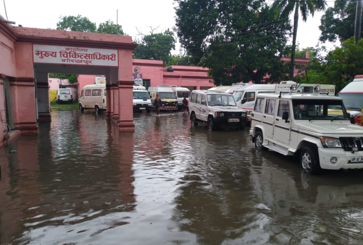 Heavy rains continue in Gorakhpur waterlogging on road and houses