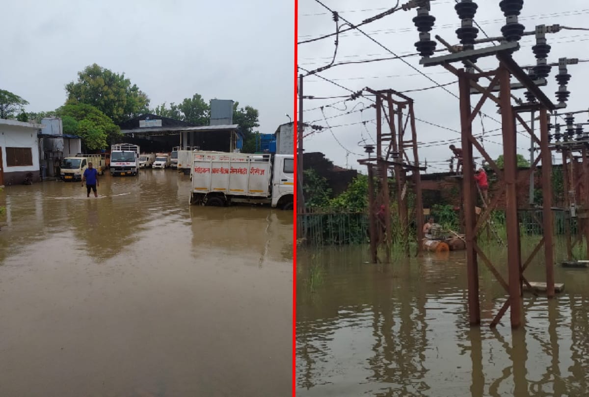 water filled in factories of gida Gorakhpur after heavy rain
