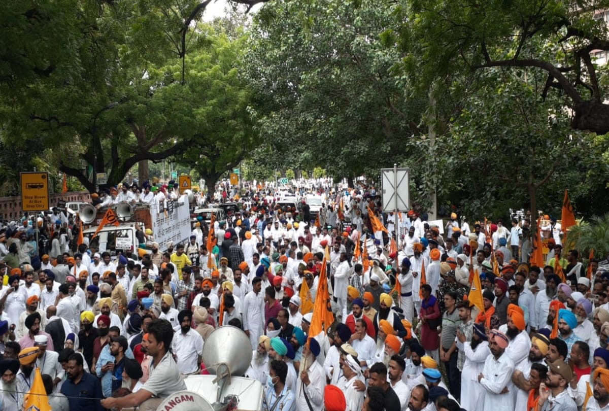 Shiromani Akali Dal Black day Protest March Gurdwara Rakab Ganj Sahib to Parliament all update in delhi