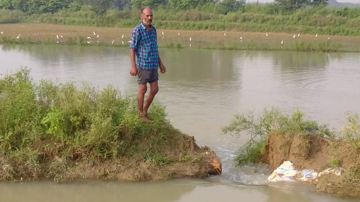 Hathras: Daghenta Rajbhe's track cut, many bigha crops submerged