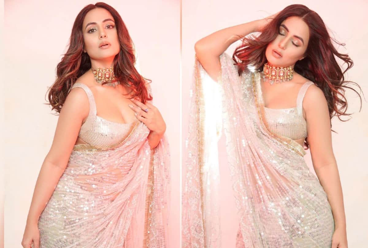 Hina Khan Silver Saree Sizzling Look Fashion Tips For Traditional Outfit