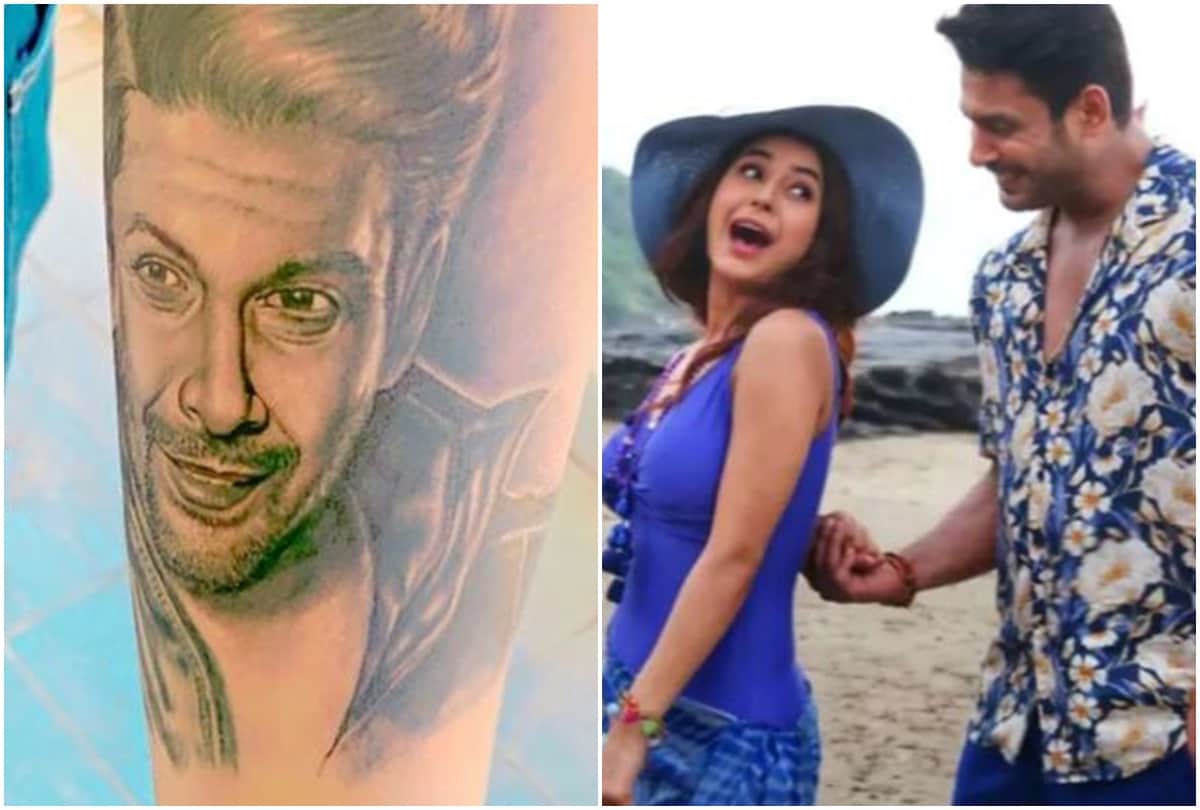 Shehnaaz gill brother shehbaz get sidharth shukla face tattooed on his arms fans showered love